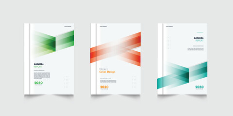 Modern corporate business annual report cover template flyer with geometric gradient design. A4 size book cover template for annual report, magazine, booklet, proposal, brochure, poster