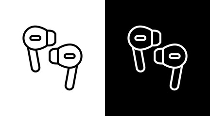 Earbuds  White Icon Set Design