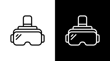 Vr Headset  White Icon Set Design