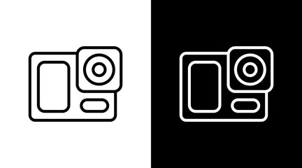 Action Camera  White Icon Set Design