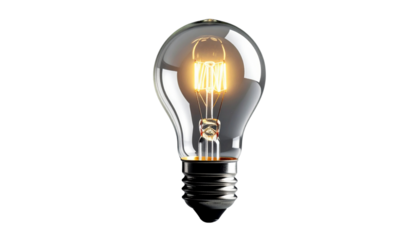 LED Light Bulb With Visible Filament transparent background png