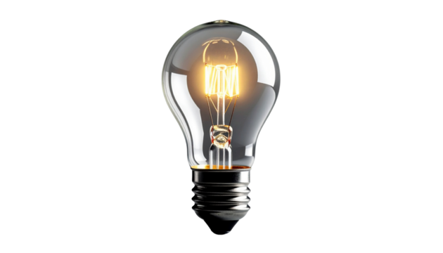 LED Light Bulb With Visible Filament transparent background png
