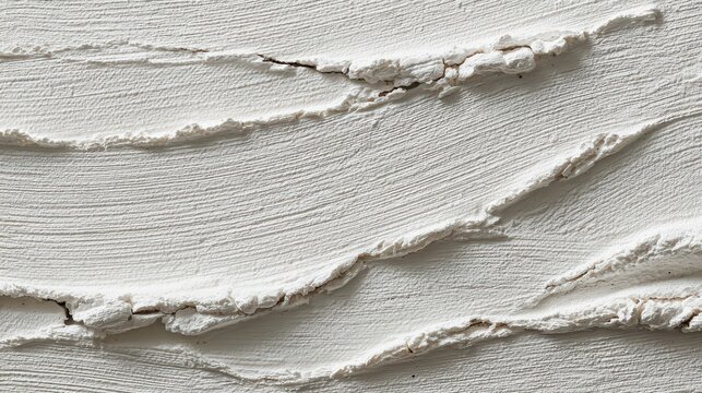 Macro photograph of white brush strokes with rich texture on canvas