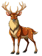 Obraz premium deer , big horn real, full body , white background