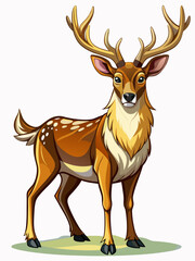 Fototapeta premium deer , big horn real, full body , white background
