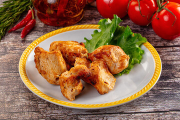 Grilled chicken meat kebab barbecue