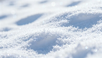 Obraz premium Fresh white snow texture glistening in sunlight, winter background with sparkling natural surface close-up 