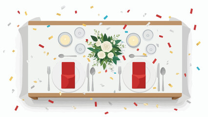 Minimalist New Year themed illustration celebrating the arrival of the upcoming year with festive elements