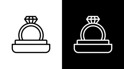 Engagement Ring  White Icon Set Design