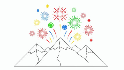 Minimalist New Year themed illustration celebrating the arrival of the upcoming year with festive elements