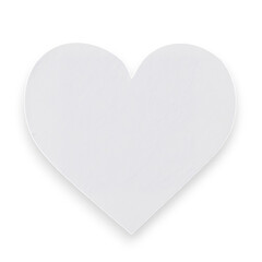 White Heart Shape Paper Cutout on a Plain Background for Crafts and Decorations