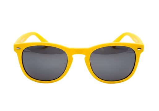 Bright yellow novelty sunglasses with cat ear accents perfect for parties and fun events