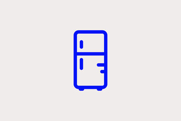 refrigerator illustration in line style design. Vector illustration.