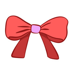 Handmade bows. Aesthetic, elegant, pink decor. A trendy element for Valentine's Day and wedding invitations, Christmas cards, and posters.