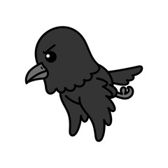 Naklejka premium Cartoon Illustration of Flying Crow