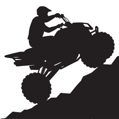 Silhouette of ATV and rider with extreme adventure impression © haris99