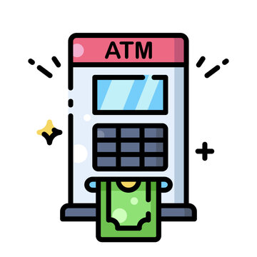 ATM Cash Withdrawal and Banking Service Icon