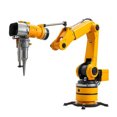 Demolition Robot Arm with Deployed Hydraulic Hammer Attachment