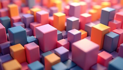 Fototapeta premium Complex Three-Dimensional Cube Geometry Creating Modern Abstract Energy