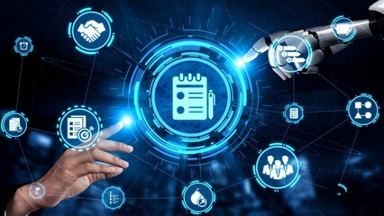 Concept of task management optimizes business efficiency. This system streamlines workflows, enhancing task management for project success and organizational productivity. Funnel