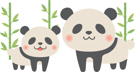 動物_パンダ（パンダの親子）