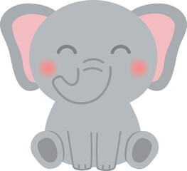  動物_象（ゾウ）座っているゾウ