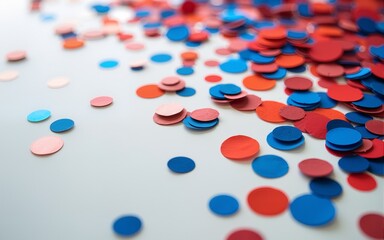 The Labor Day festivities feature vibrant confetti and festive decorations that enhance the celebratory atmosphere of this important holiday. High quality