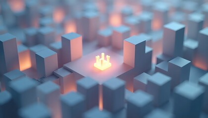 Multilayered 3D Structures Creating a Striking Colorful Digital Landscape