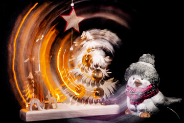 Kreisrund  Die Erde dreht sich.Der Stern leutet den Weg aus. Wischeffekt.