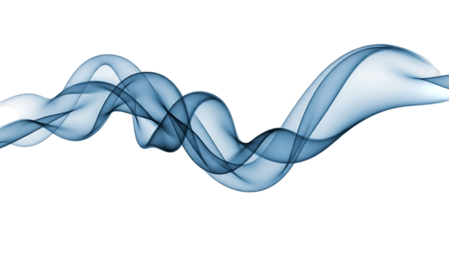 Abstract blue swirl wave flowing isolated on transparent background - Powered by Adobe