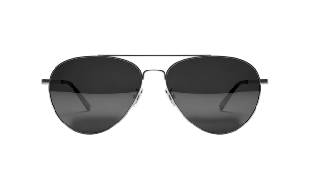Dark aviator sunglasses isolated on transparent background