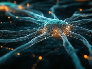 Neurons connected in intricate patterns represent the complexity of the human brain at a microscopic level