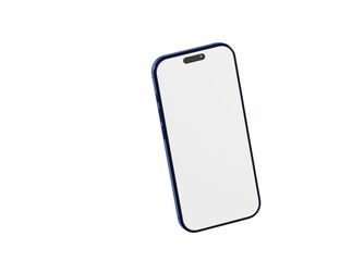Modern smartphone with a blank white screen, perfect for mockups, app designs, and technology-related visuals.