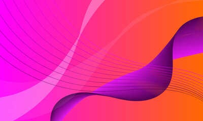 orange purple violet smooth lines wave curves 3d on soft gradient abstract background