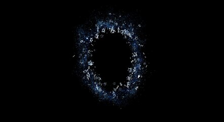 Mesmerizing abstract image of a starry ring on a dark background. Perfect for creative projects, representing space, and