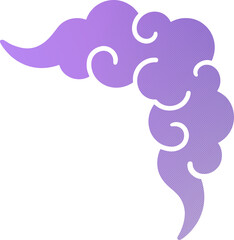 Lilac purple gradient abstract cloud corner ornament