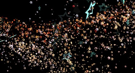 Elegant abstract starry night background with sparkling star shapes on dark. Great for backgrounds, party, celebration,