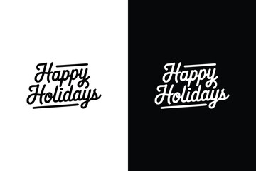 Black and white happy holidays text © MdTaz