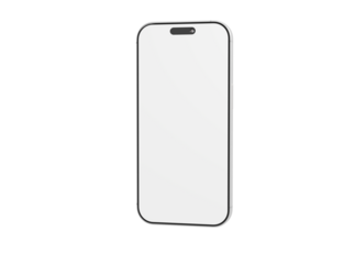 Minimalist smartphone blank screen mockup on white surface. Perfect for app design or user interface presentati