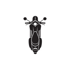 Iconic and friendly retro scooter silhouette