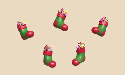 달콤한 사탕이 담긴 크리스마스 양말 Christmas Sock with Sweet Candies