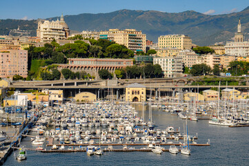 View of Genoa harbor