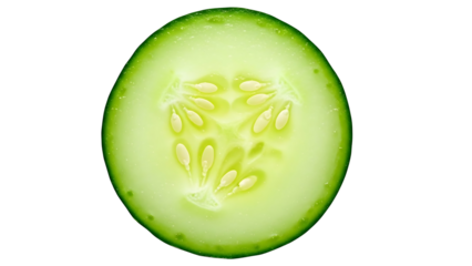 Close up slice of fresh green cucumber on black background