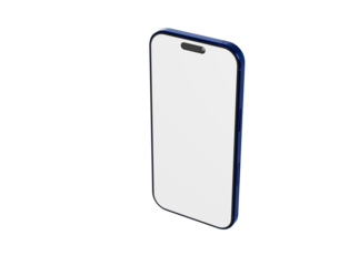 Realistic mockup of a modern smartphone with a blank white screen, ideal for design templates, showcasing app i
