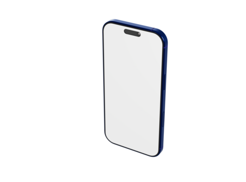 Realistic mockup of a modern smartphone with a blank white screen, ideal for design templates, showcasing app i