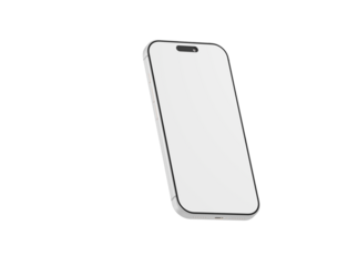 Clean, isolated smartphone with blank screen for mockup, presentations, and technology concepts. Perfect for sh