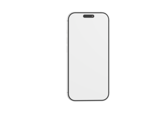 Clean smartphone design mockup, perfect for showcasing app interfaces or websites. Ideal for technology, commun