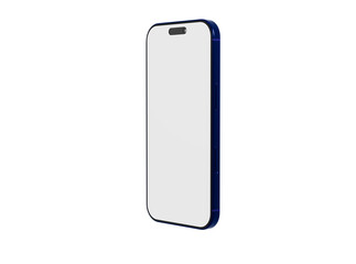 Clean and modern smartphone mockup with a blue frame. Great for showcasing app designs, website layouts, or tec