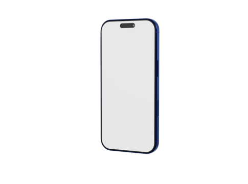 Stylish mobile phone with blank screen perfect for mockups, app presentations, and technology concepts, on whit