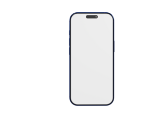 Clean and minimal smartphone mockup with a blank display, perfect for app presentations or UI designs. Offers s